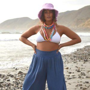 Anthropologie x Daily Practice "Aster" Gauzy Palazzo Pants Size L